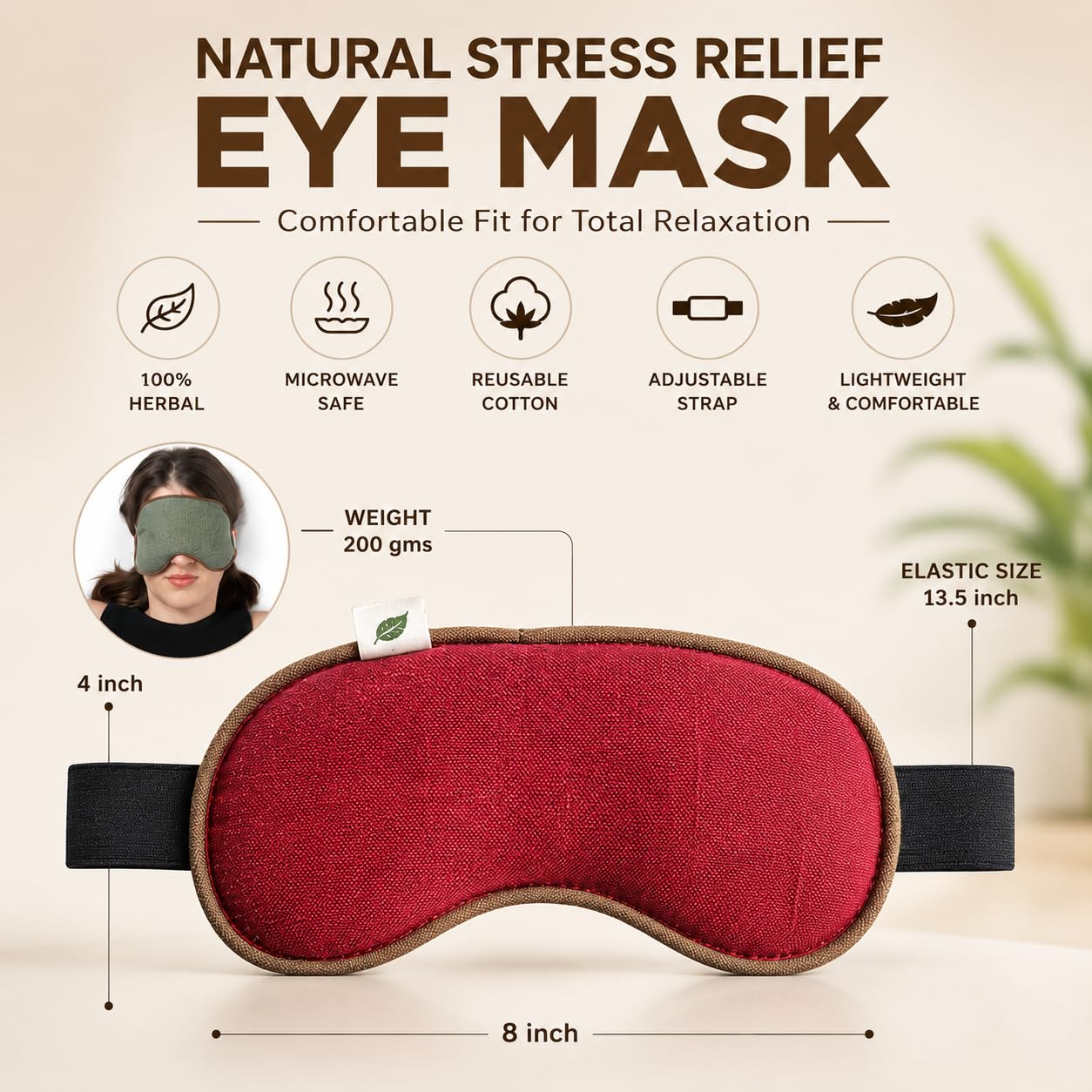 Natural Herbal Eye Mask Hot & Cold Therapy - Microwaveable Eye Pack — Amazon image 3