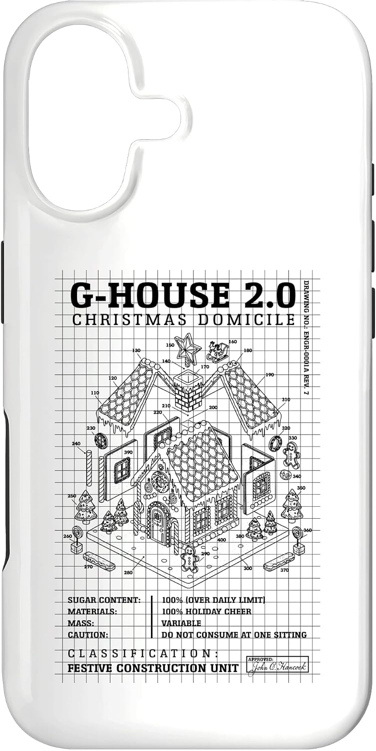 Engineer Christmas Funny Gingerbread House Blueprint Diagram Case for iPhone 17