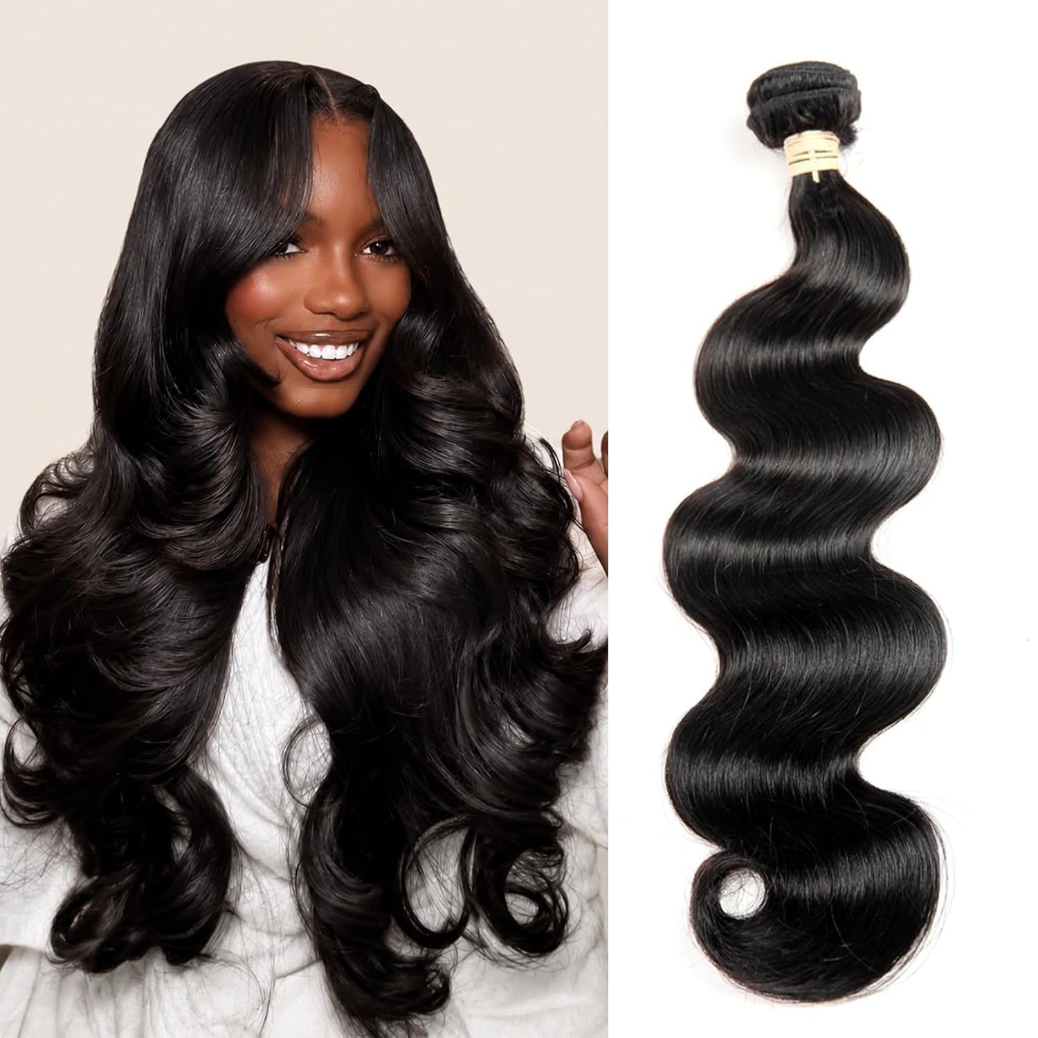 12A Brazilian Human Hair Bundles 26 inch Body Wave 1 Bundle Virgin Hair Bundles Body Wave Human Hair Sew in Weave Natural Black Color Hair
