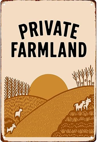 Miniatura 1 de Private Farmland Hills Poster Retro Kitchen Bedroom Motivation Living Room Signs 8x12 Inch Wall Decor Metal Sign Posters for Bathroom Garden Farm