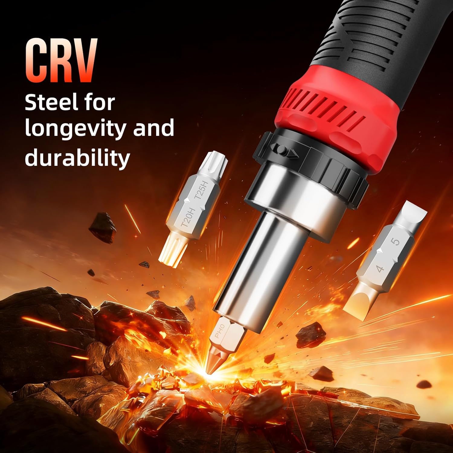 SHARDEN 26-in-1 Ratcheting Screwdriver Set Multi Ratchet Screwdriver Multi Screwdriver Tool Kit with 12 Double Ended CRV Bits Phillips Slotted Torx Hex Portable Tool for Home Bike Computer Repair