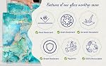 Kitchenville Glass Cutting Board 16"x12": Tempered Glass Kitchen Counter Protector - Durable- Scratch-Resistant, Heat-Proof - Design 9 - Teal Ocean