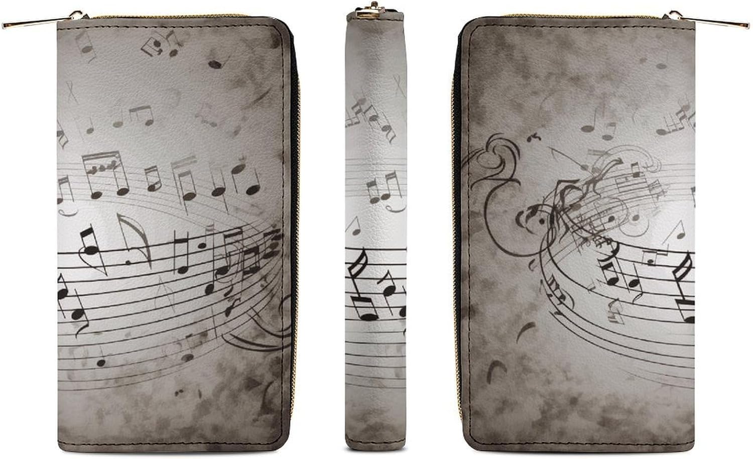 Music Note Wall Long Zipper Pouch Wallet Clutch Wallet image 3