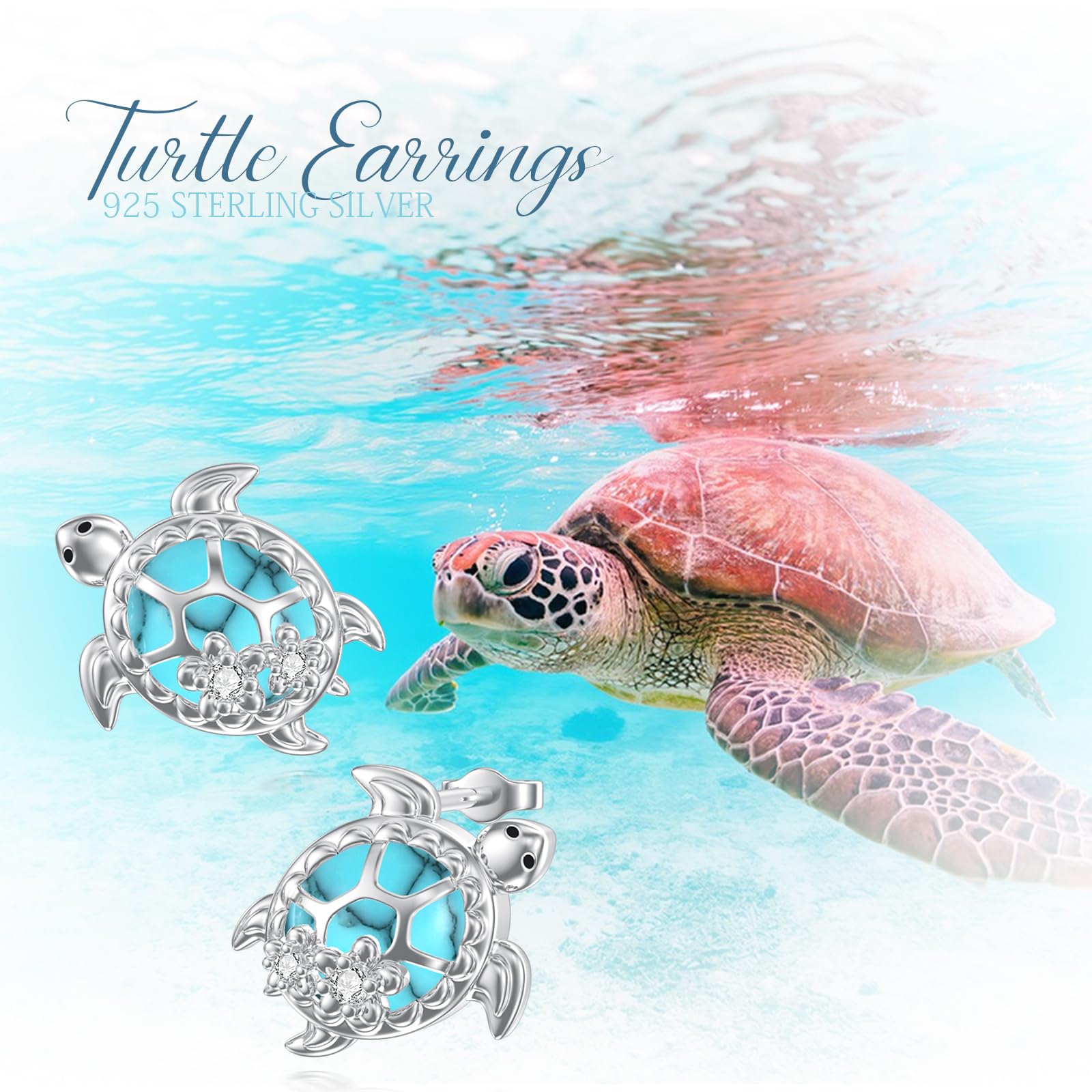 Schildkröte Ohrstecker 925 Sterling Silber Schildkröte Ohrringe Schmuck Ohrstecker Meerestier Ohrringe Weihnachten Halloween Ostern Muttertag Geburtstag Schmuck Geschenke für Damen