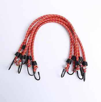 12" Elastic Bungee Cords with Hooks Bungee Cords Heavy Duty Outdoor, Bungie Cord Bundle Assortment with Metal Hook, Bungee Straps for Garage Storage,Kayaking, Camping5pcs,12inch