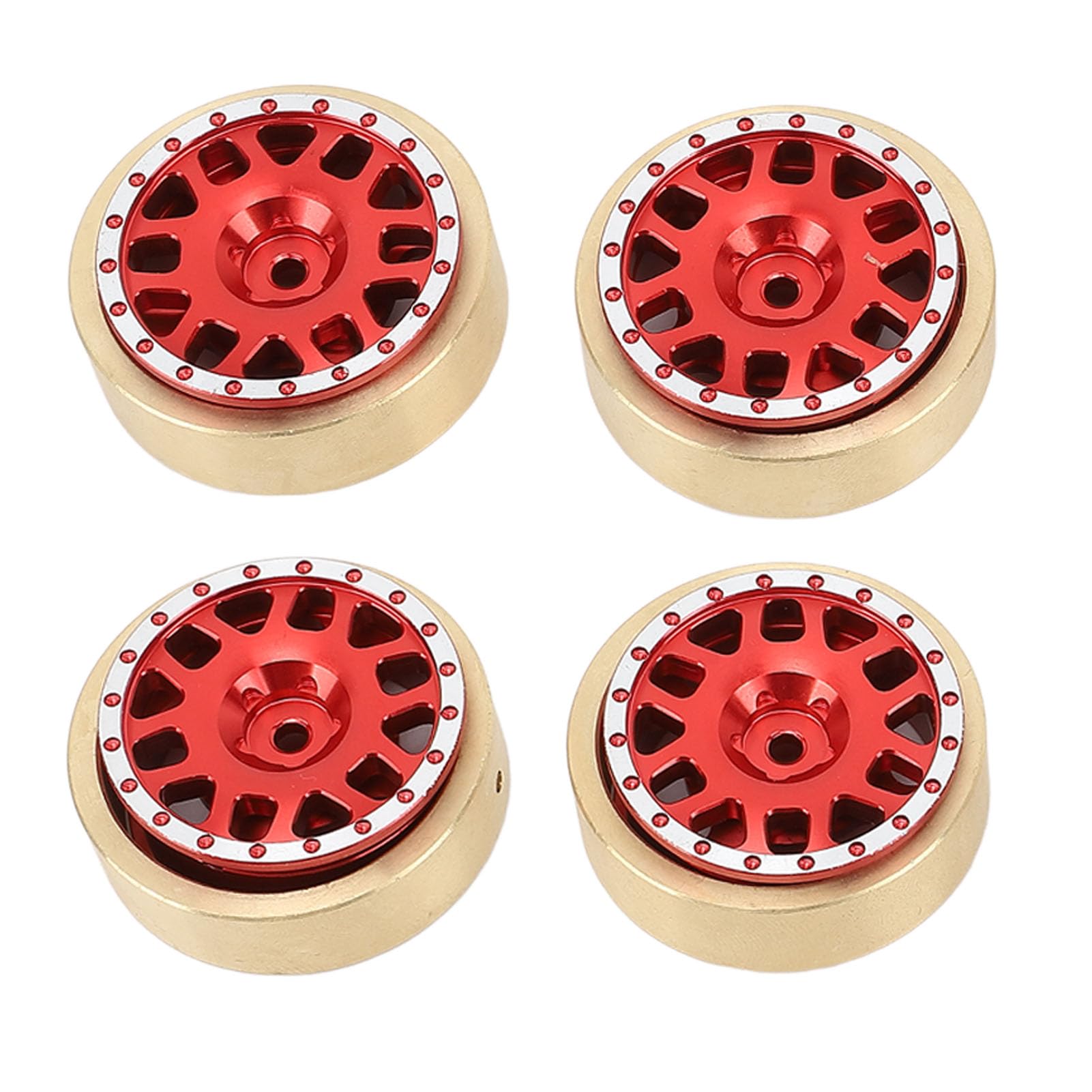4 Uds. De contrapesos de cobre de procesamiento CNC de cubo de rueda roja de aluminio para coche HOBBYPLUS 1/18 4WD CP18P RC