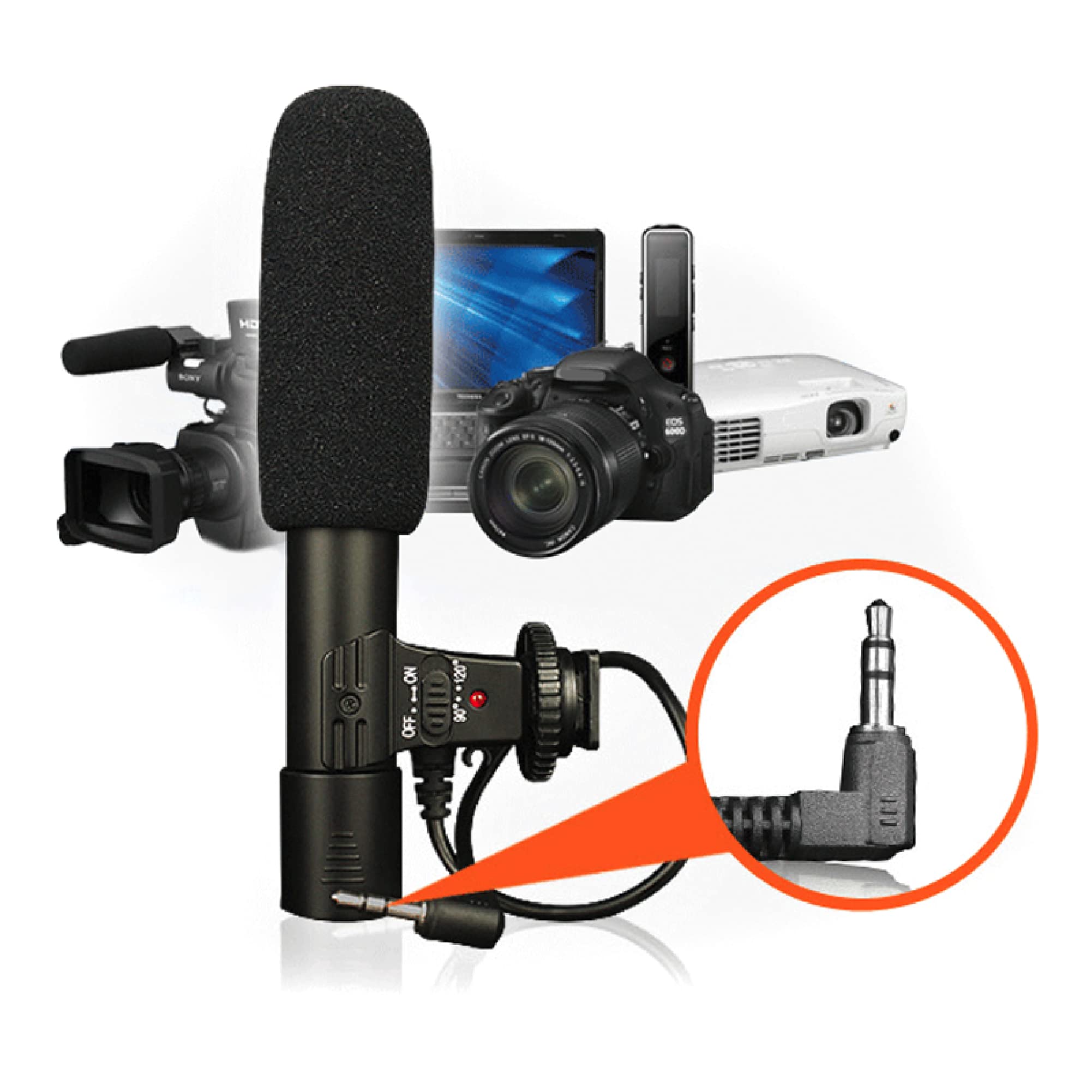 Microphone stéréo avec prise DV de 3,5 mm pour Nikon D7000 D300s D5100 D5300 D3300 D3200