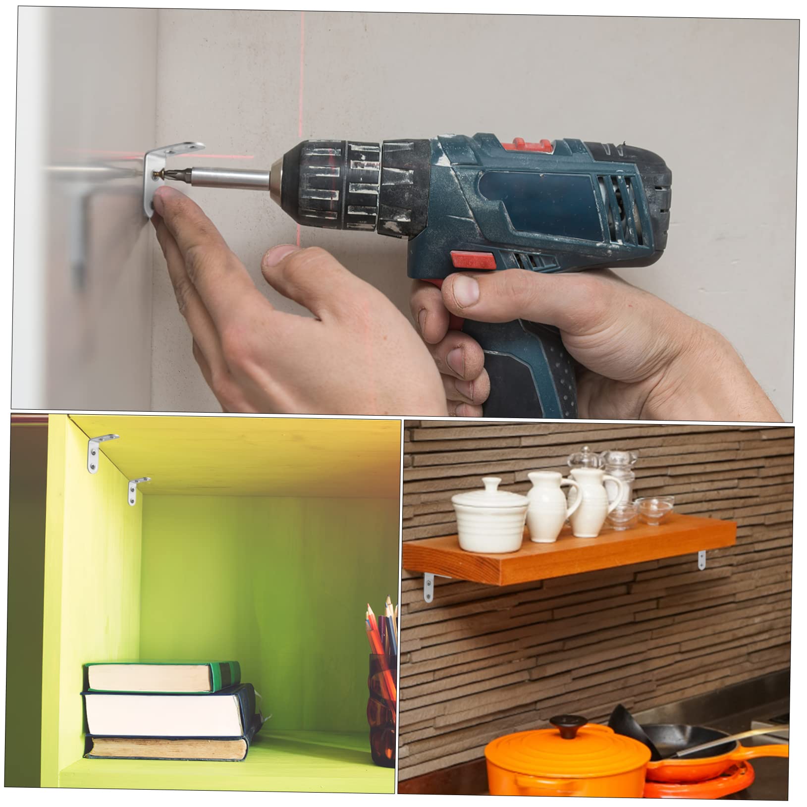 Cabilock 1Set Corner Brackets with Screws Shaped for Furniture Repair Smooth Edges for Tables Beds Cabinets and