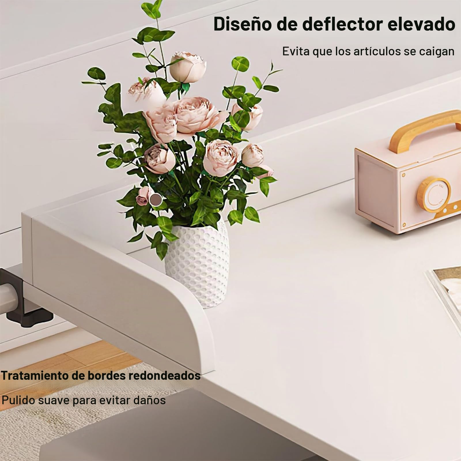 Mesa De Sobrecama con Ruedas, Escritorio sobre La Cama para Computadora Portátil, King Queen (Color: Marrón)