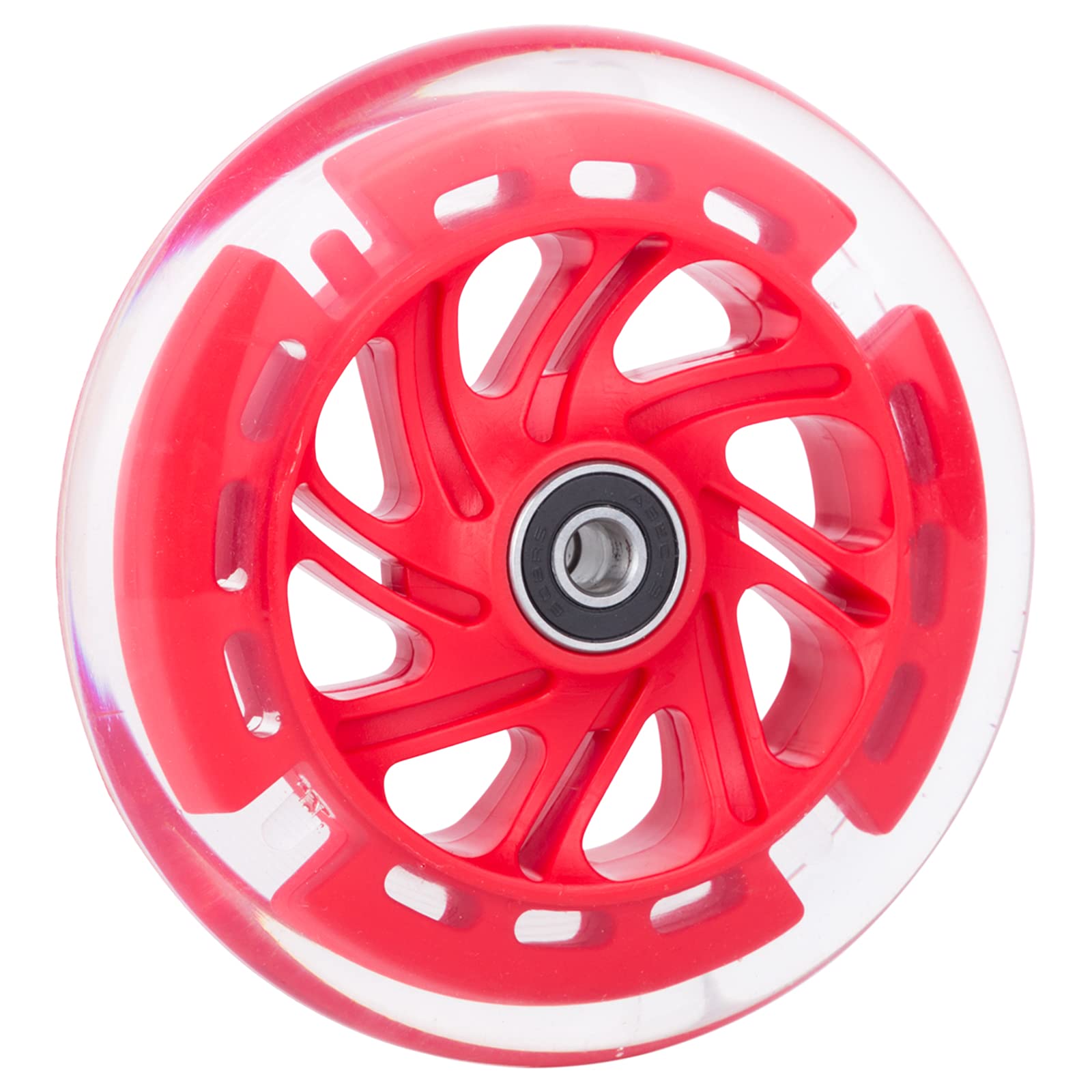 120mm Light-Up Scooter Wheels (Pair) - ABEC-9 Bearings, Glow In The Dark, Fits Micro Kickboard & More