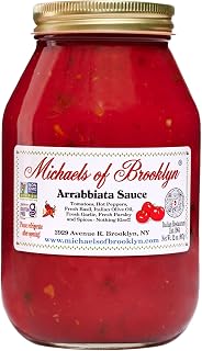Michaels of Brooklyn Arrabbiata Pasta Sauce, 32 oz - Authentic Spicy Italian Tomato Sauce, GMO-Free, Made in USA