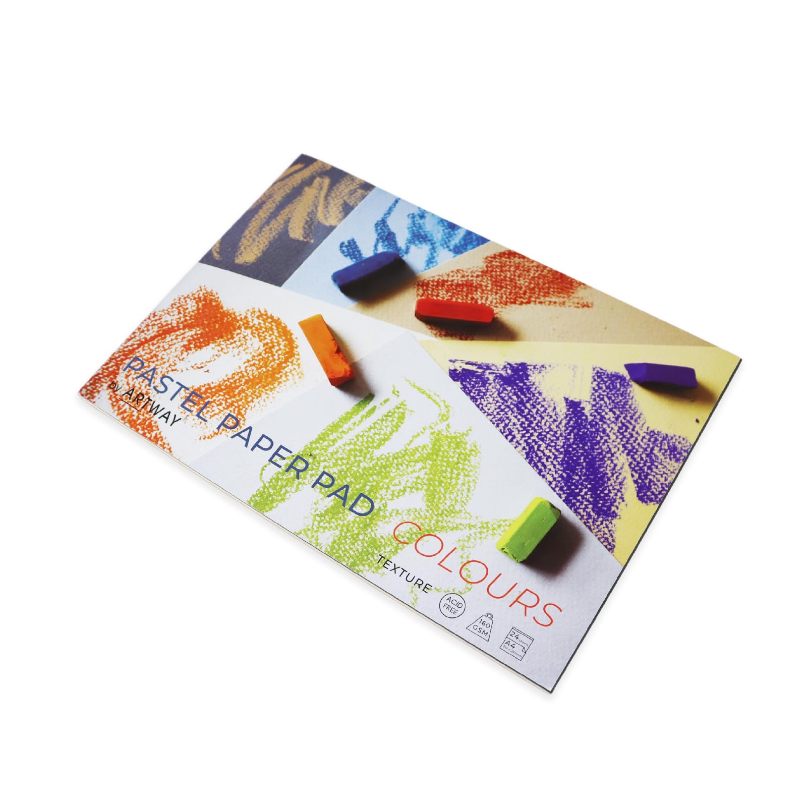 Artway — Blok Pastelowy A4 — Idealny do Pasteli, Węgla i Grafitu — 24 Kartki (48 Stron) 160gsm — 6 Kolorów Mieszanych
