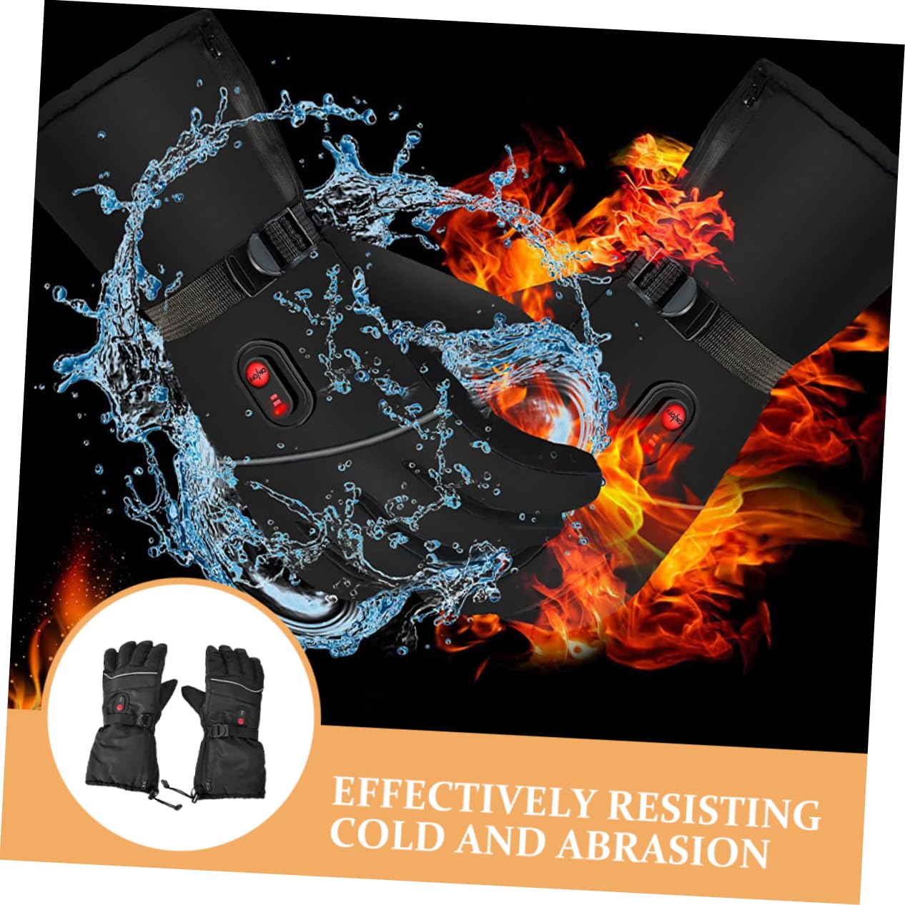 Guantes De Esquí Eléctricos Térmicos para Hombre Resistentes Al Viento Impermeables para Esquí Invierno Cálidos y Recargables para Exteriores
