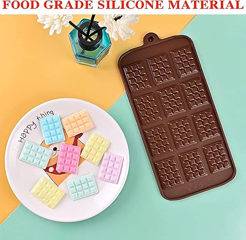 Miniatura 4 de Molde de silicona para chocolate para gofres, mini waffle, molde para chocolate, 3 unidades, 12 cavidades, antiadherente, molde para hornear, moldes