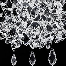 1 Box 120Pcs Faceted Teardrop Crystal Beads Glass Chandelier Beads Clear Top Drilled Small Smooth Prisms Pendants Loose Spacers for Jewelry Making Bracelets Necklaces Earrings DIY Crafts