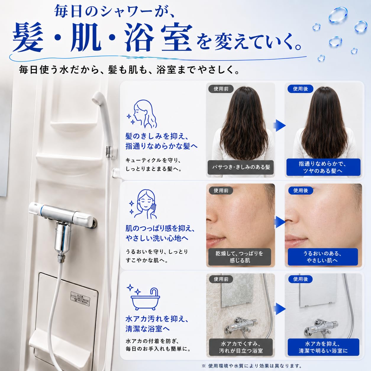 Amazon｜シャワーフィルター 浄水器 髪と肌を想う15段階ろ過設計