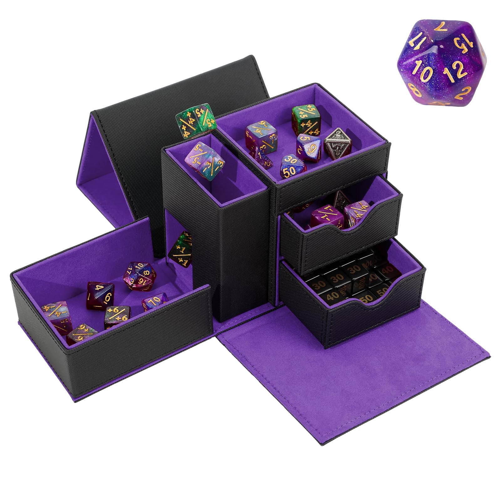 Amazon.com: Leather Dice Tray & Tower Storage Box, 3 in 1 Dice