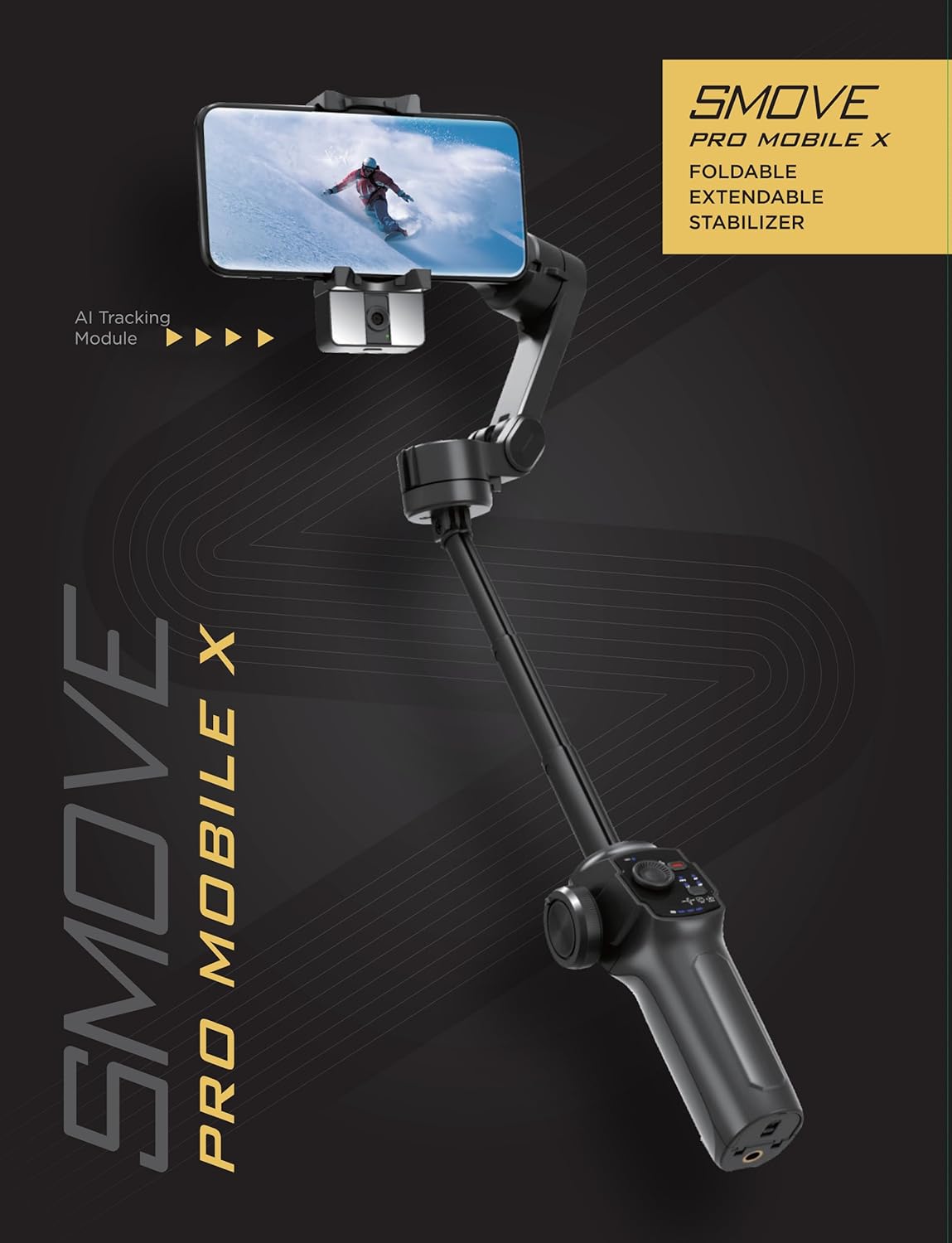 SMOVE Pro Mobile X Gimbal Stabilizer unfolded