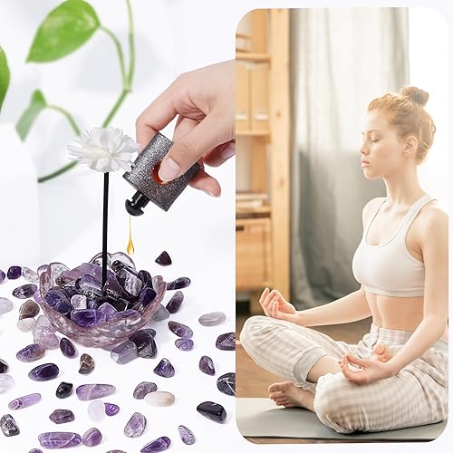 Miniatura 7 de Chips de cristal de amatista pulidas a granel, piedras trituradas pulidas para acuario, rocas de grava con pulseras de cuarzo rosa, pecera