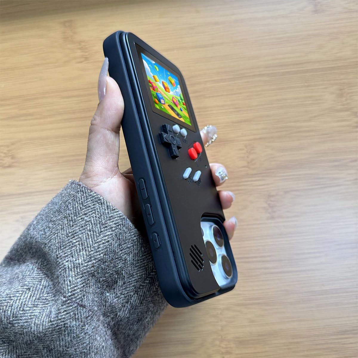 Game Case for iPhone 15 Retro Video Game Phone Case Playable Design, Shockproof Funny Gaming Cover for iPhone, Classic Creative Gamer Birthday Gifts, Black - Image 2