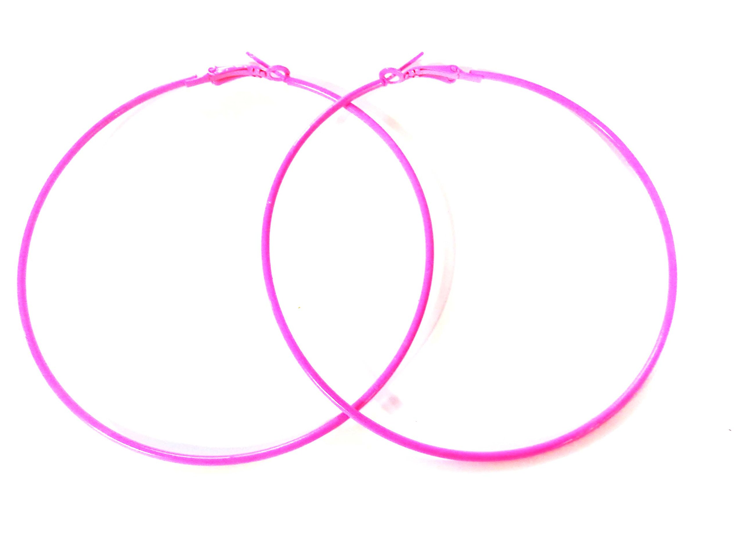 Pink Hoop Earrings Bubble Gum Pink Divas Diggables 2.75 inch Hoop Earrings