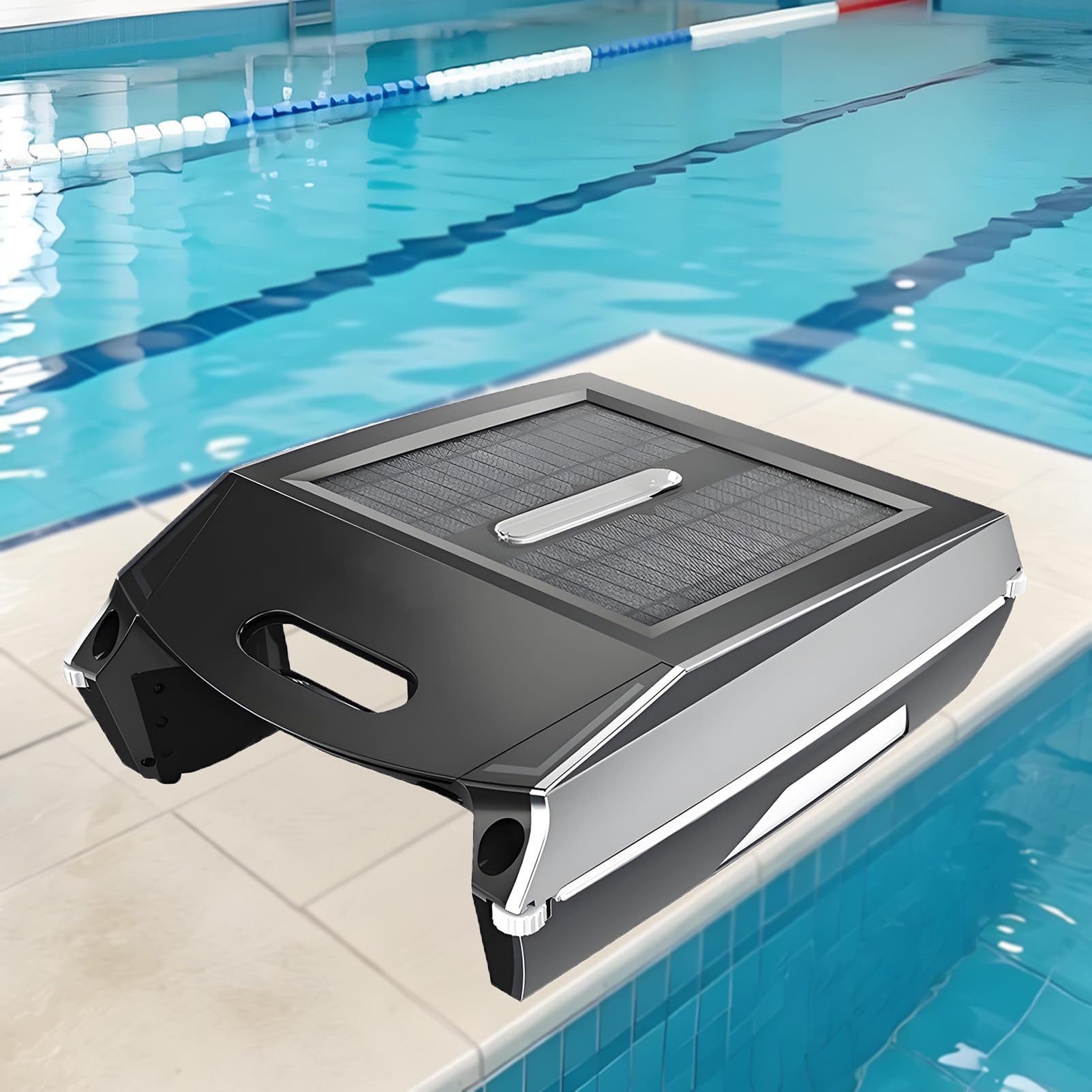 EpyGnom Solar Pool Skimmer Robot, Automatic Pool Surfaces Skimmer Cleaner with APP, Solar Powered, 7000mAh Battery, with Obstacle Avoidance, Day & Night Cleaning for All Swimming Pools