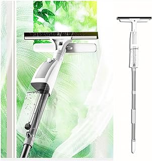 3 in 1 Sprüh Teleskopstange Fensterreinigung mit Verlängerungsstange, Fensterabzieher Profi mit 3 Mikrofasertüchern Profi Fensterputzer Set für Badezimmer,Fenster,Spiegel
