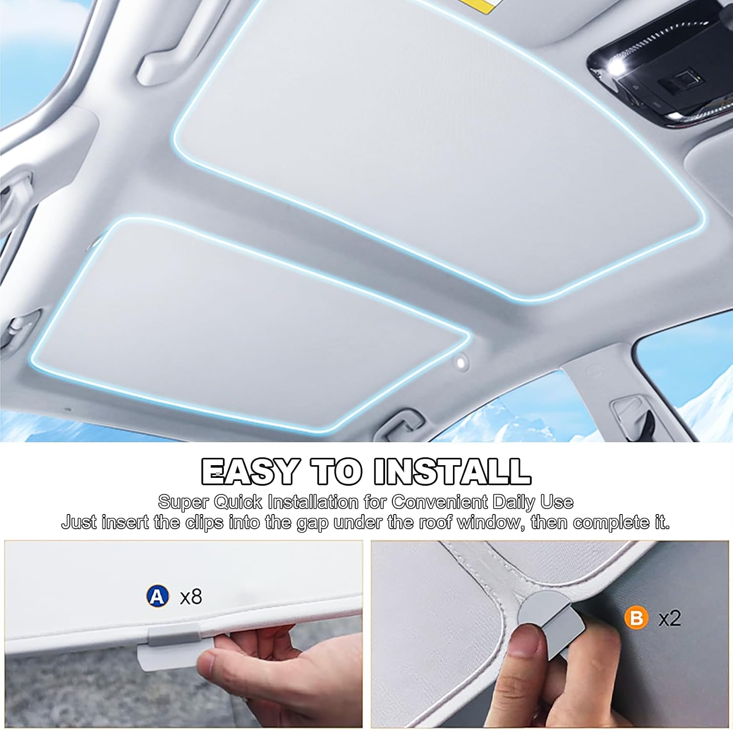 Roof Sunshades for Tesla Model 3 2025, Upgraded Full Coverage Sunroof Shade, UV Protection & Heat Resistance Shade for 2024-2025 Tesla Model 3 Highland Accessories