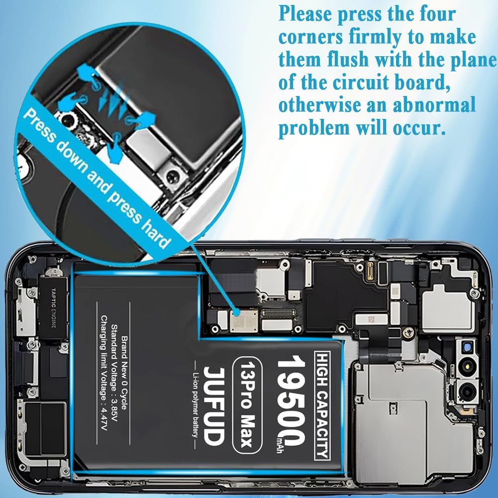 19500mAh Replacement Battery Used for iPhone 13 Pro Max - 0 Cycle Battery Compatible with Models A2643 A2484 A2641 A2644 A2645 with Full Repair Tool Kit