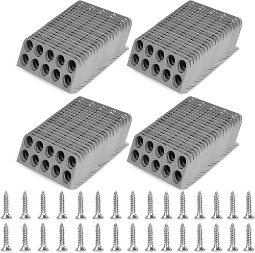 Miniatura 12 de Paquete de 20 soportes de cable para persecución de cables, soporte de cable para gestión organizada de cables eléctricos NMB, dispensador de cables