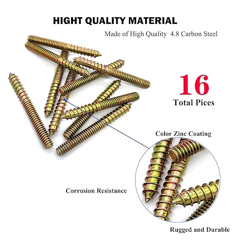 Miniatura 16 de Paquete de 20 pernos de suspensión de doble cabeza de 1/4-20 x 1 pulgada para tornillos de muebles