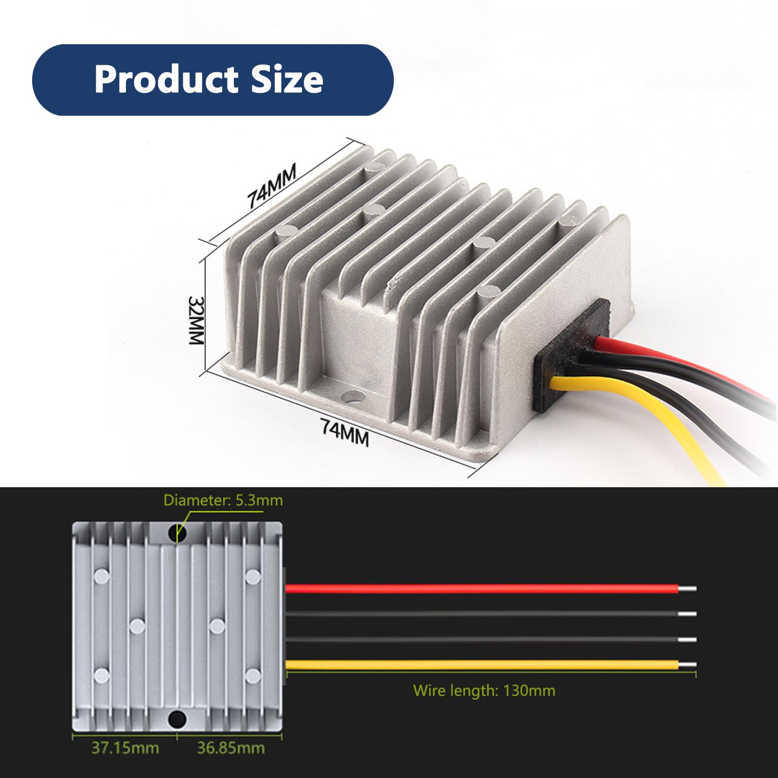 Convertisseur 24V à 12V 30A 360W DC-DC Convertisseur Abaisseur 15-40V à 12V Régulateur de Tension IP68 Étanche Module de Convertisseur de Tension Transformateur pour Voiture
