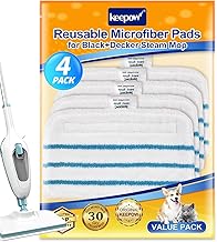 KEEPOW 4 Steam Broom Wipes for Black and Decker for Black Decker Steam Mop FSM1630S, Alternative to FSMP20