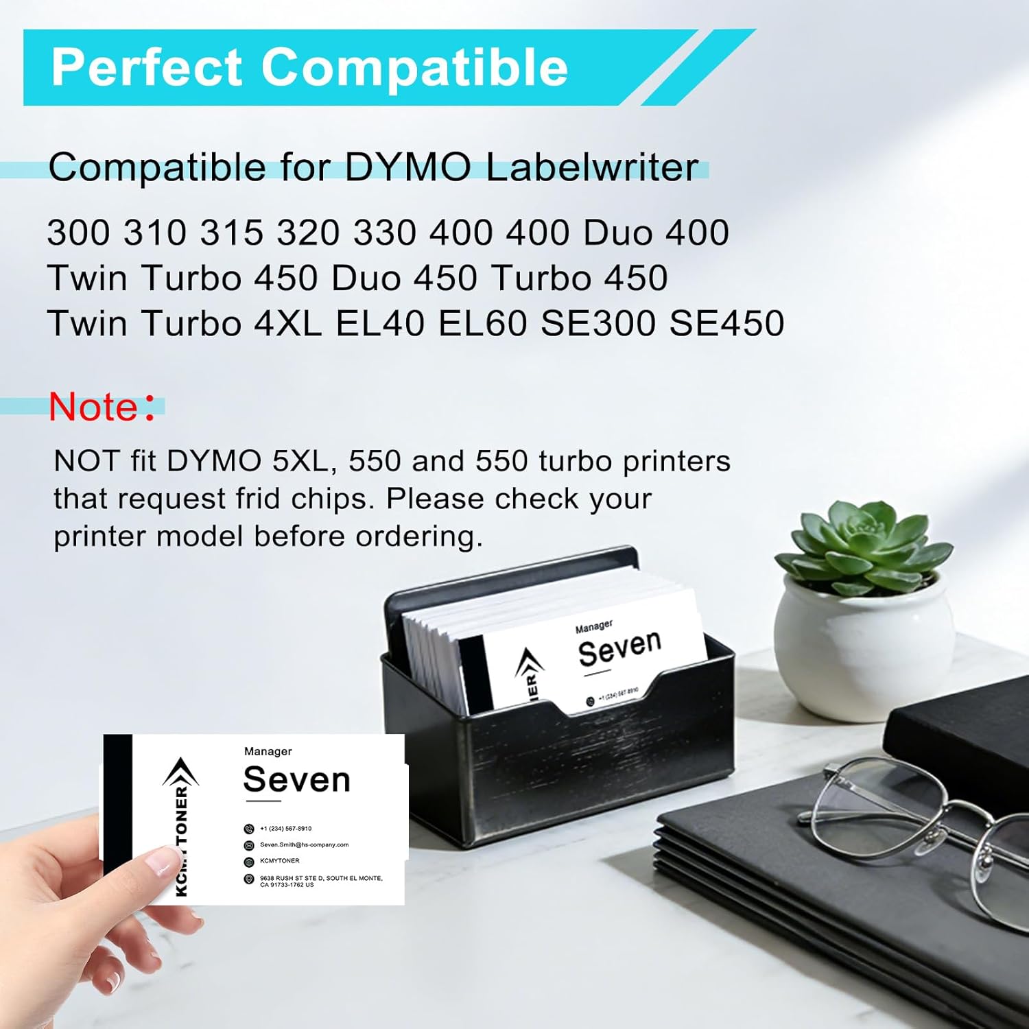 2 Roll (300 Label/Roll) Compatible for Dymo LabelWriter 30374 2'' x 3-1/2'' Non-Adhesive White Business Card, Small Blank Cardstock Cards, Small Thick Paper Note Cards