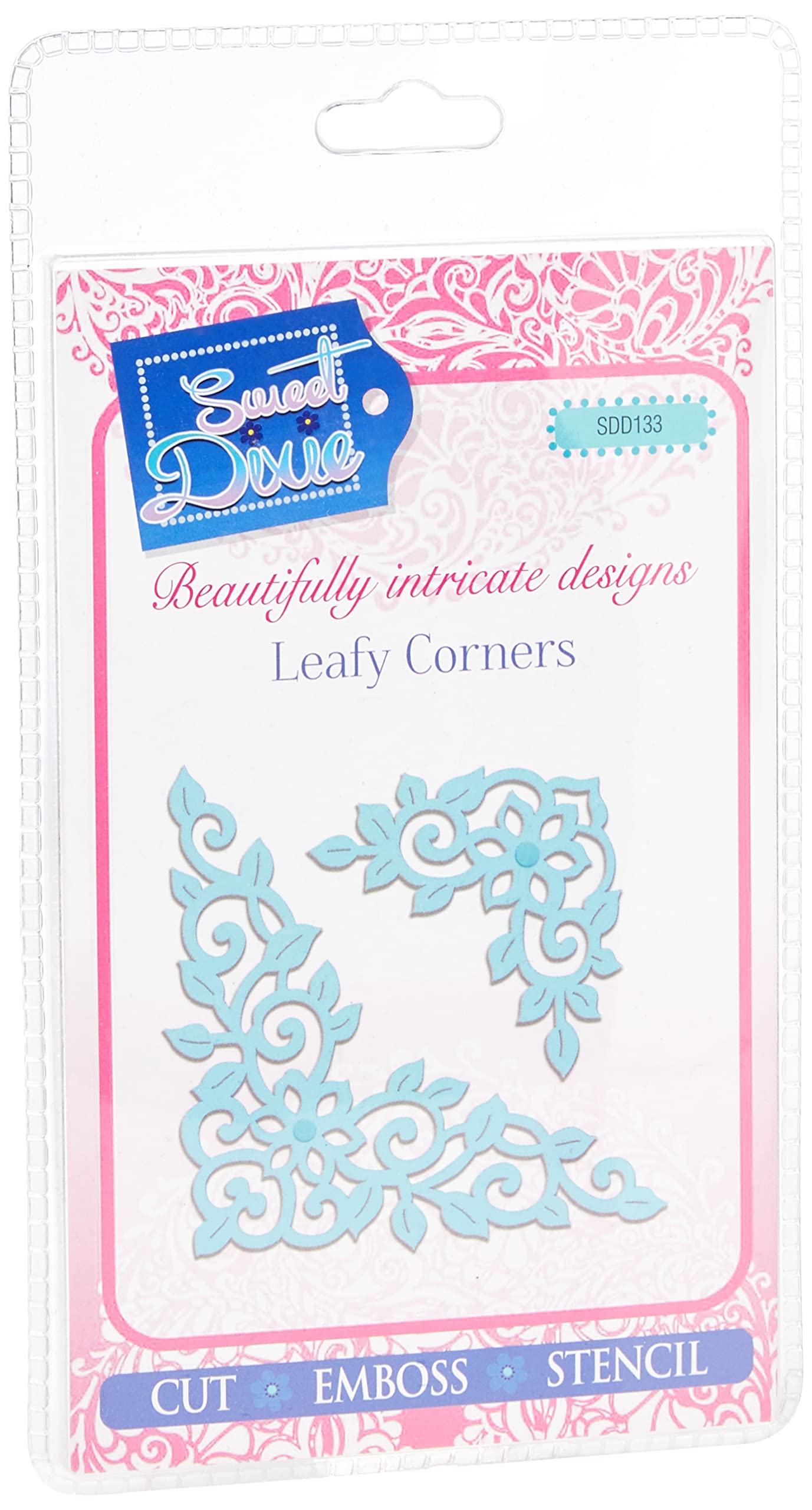 Sweet Dixie Grey Sdd133 Leafy Corners Die, Metal, 7.3X7.3x0.1 Cm