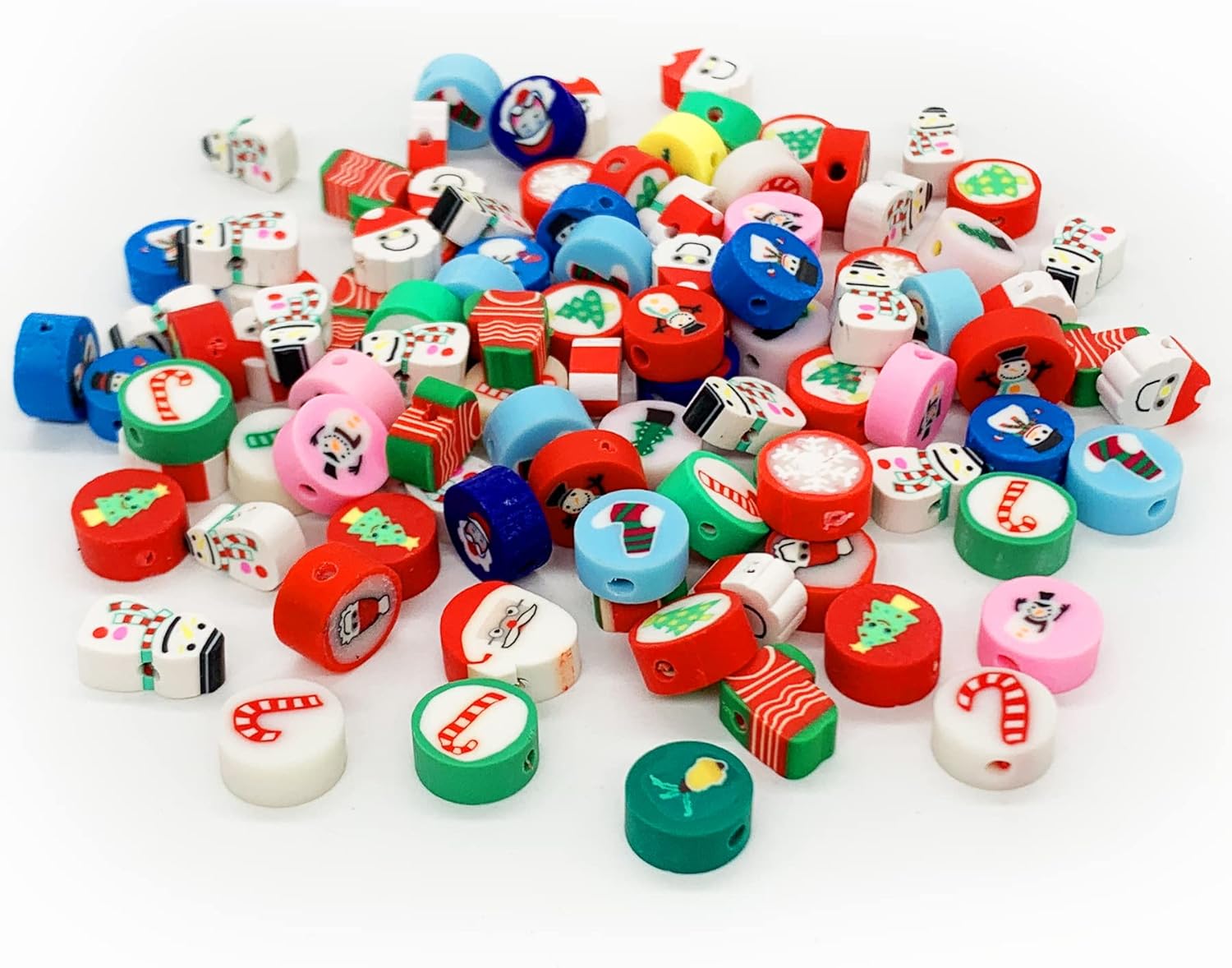 100 Pcs Christmas Polymer Clay Beads Cartoon Heishi Spacer Beads Supplies for DIY Bracelet Earring Necklace Jewelry Making - Image 6
