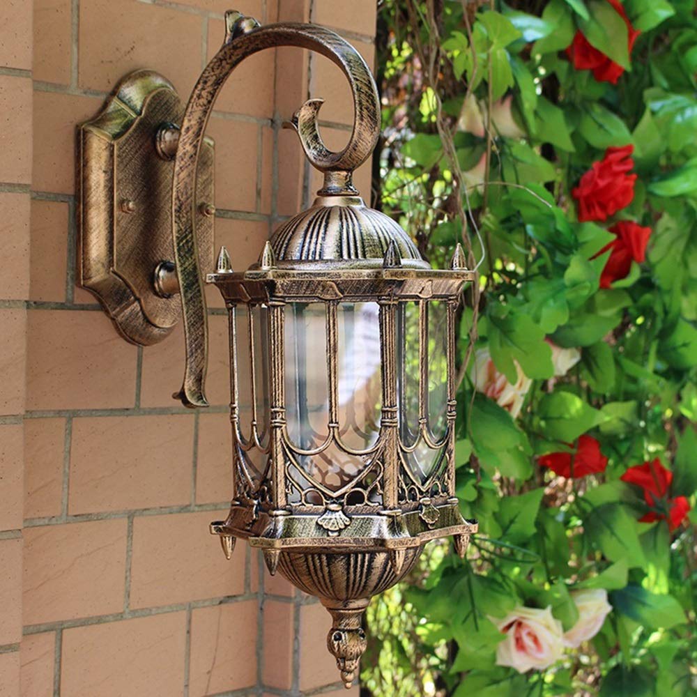 E27 Lampe Mural Extérieur Applique Murale, Rustique Applique Extérieure Luminaire Style Classique en Métal Abat-Jour en Verre pour Jardin Terrasse IP55 Eclairage extérieur pour Cour & Jardin