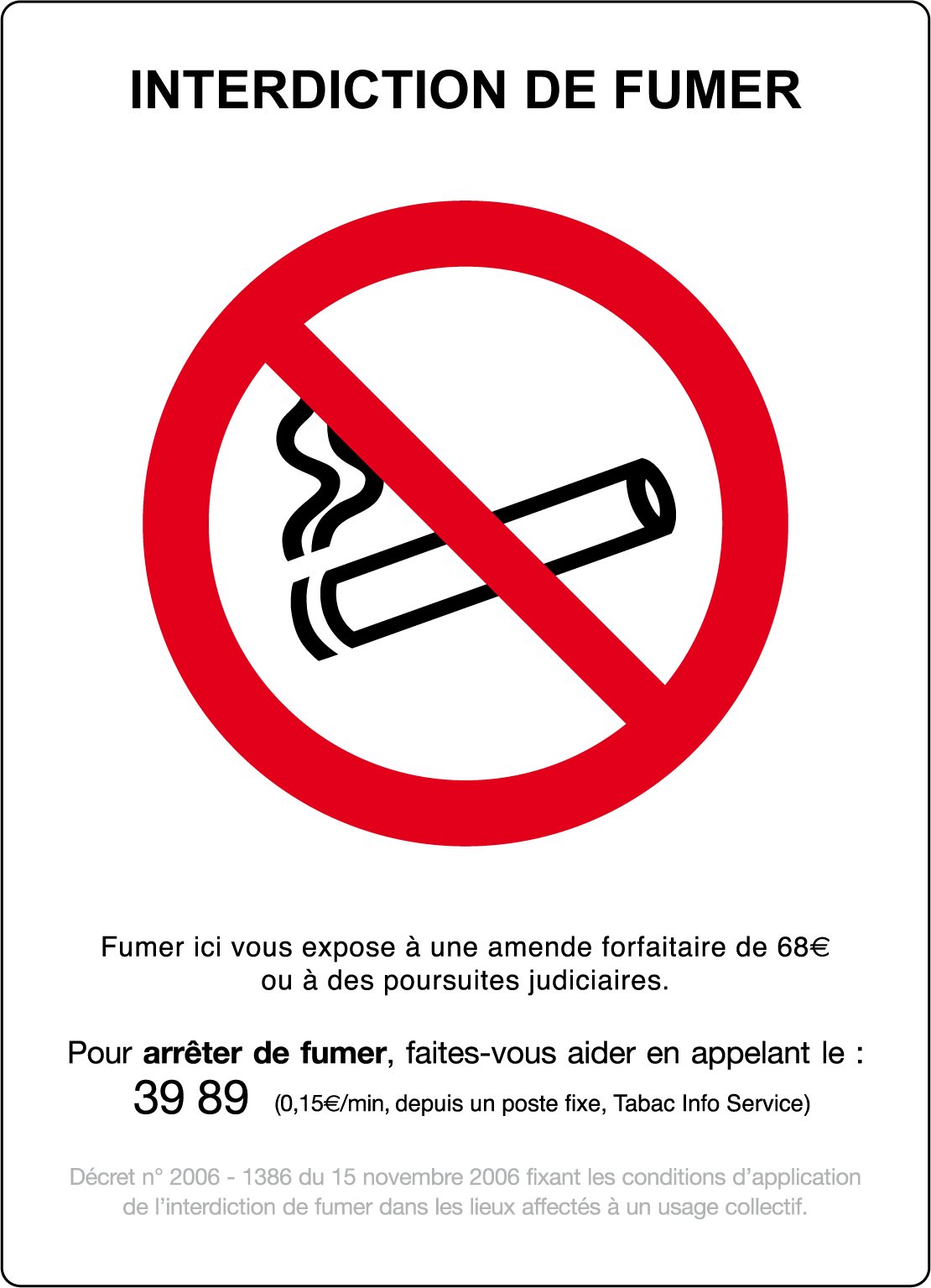 Panneau interdiction de fumer en aluminium rigide A3 durable - 3