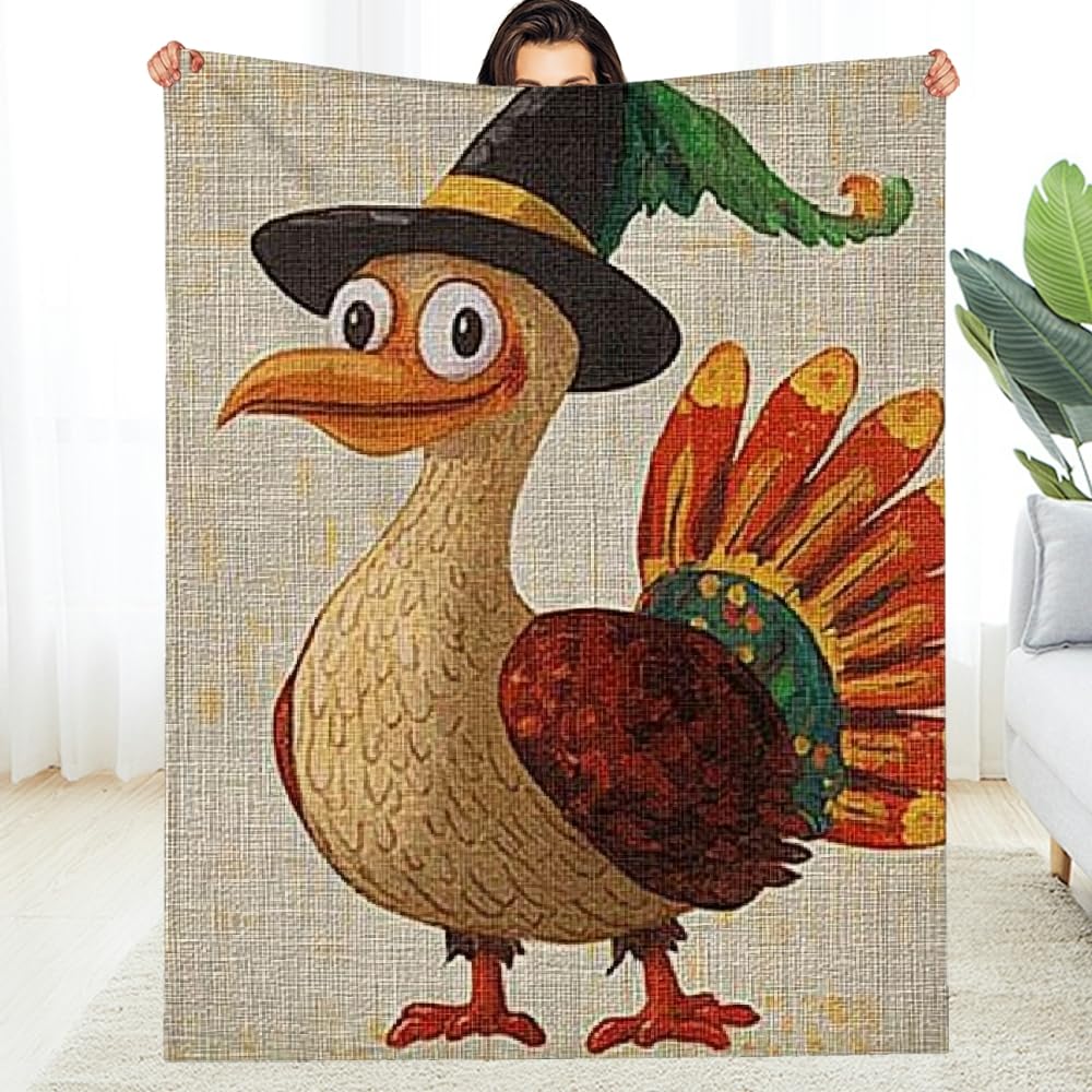 Couverture en flanelle pour camping et voyage plaid de canapé motif Turquie doux