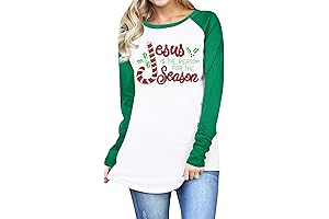 Christmas T-Shirts for Women - Premium Xmas Tee Raglan Baseball Top
