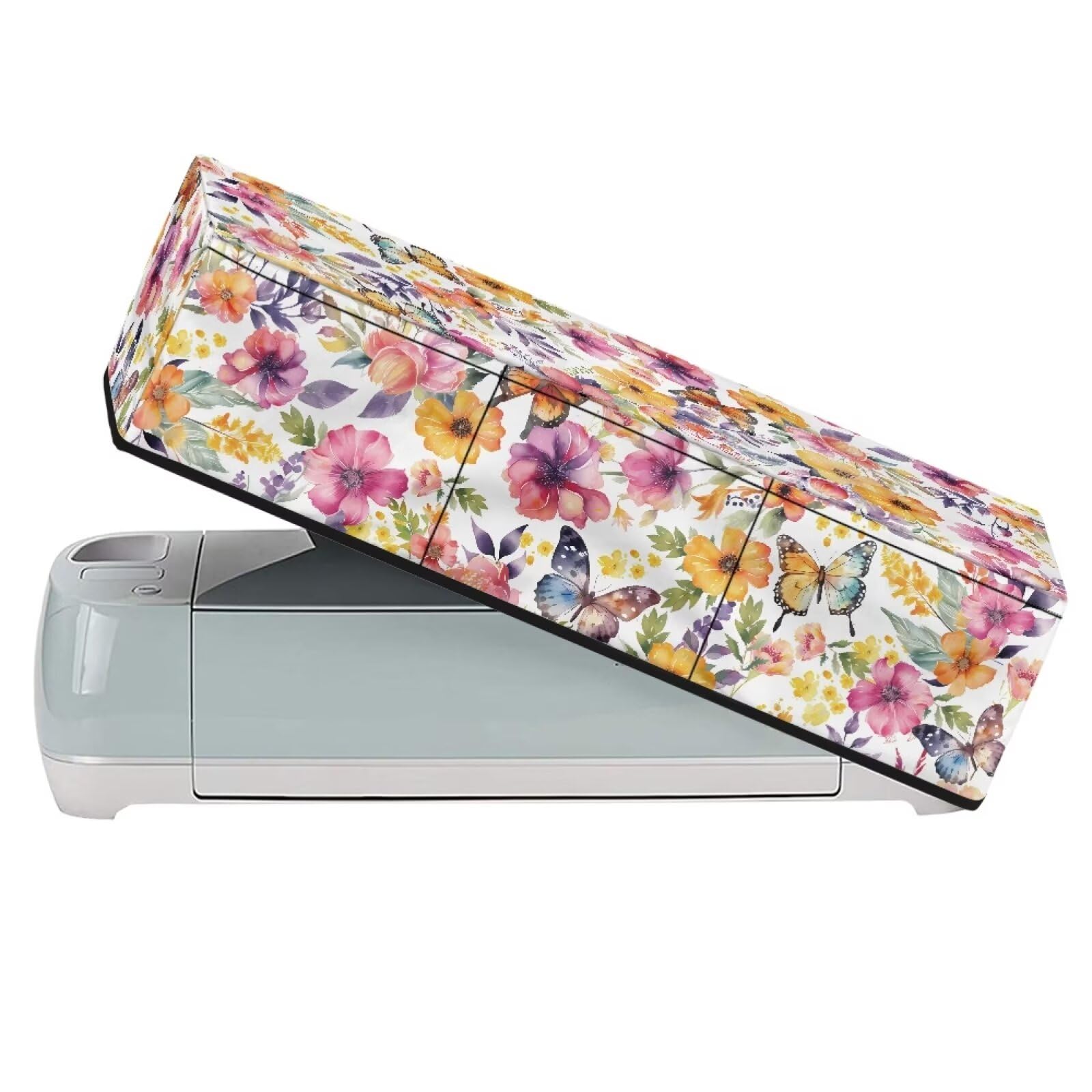 Binienty Flower and Butterfly Scrapbooking Die-Cut Machines Cover with Pockets Carrying Bag Compatible with Cricut Explore Air and Maker