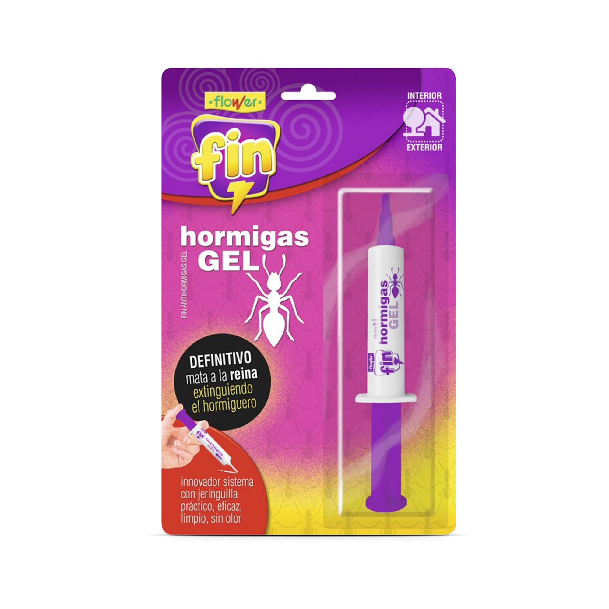 FLOWER x3 Insecticida Anti Hormigas Formato Jeringa 10 gr | Jeringuilla Antihormigas Eficaz Elimina a Toda La Colonia | Gel Atrayante y Duradero | Interior y Exterior | Aplicación Segura y Sencilla