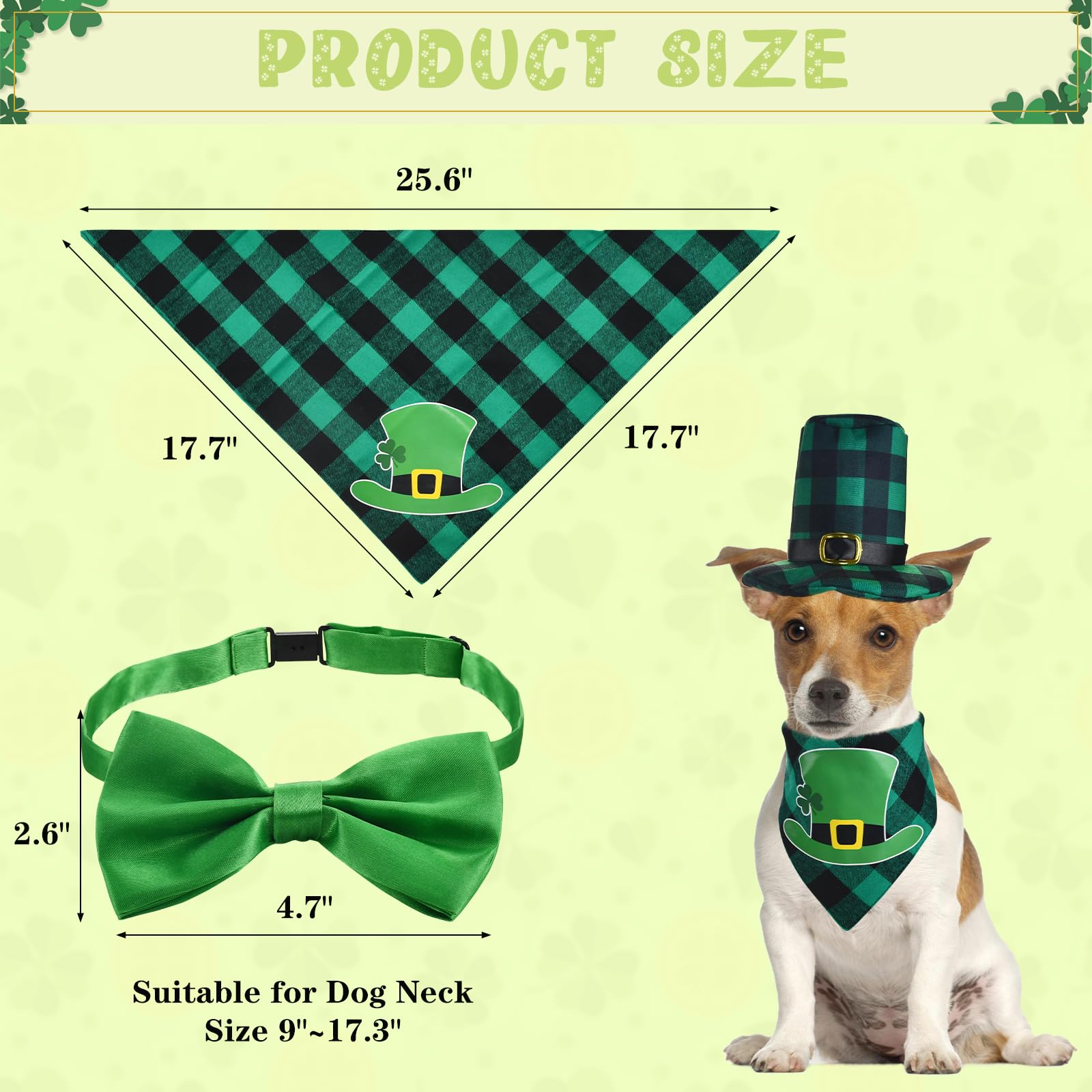 Stitch Dog Costume Vehomy 4pcs St Patrick's Day Dog Hat Collar And