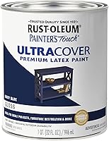 Vista 211 de Rust-Oleum Painter's Touch 1979502 - Pintura de látex, color negro brillante, 1 cuarto de galón