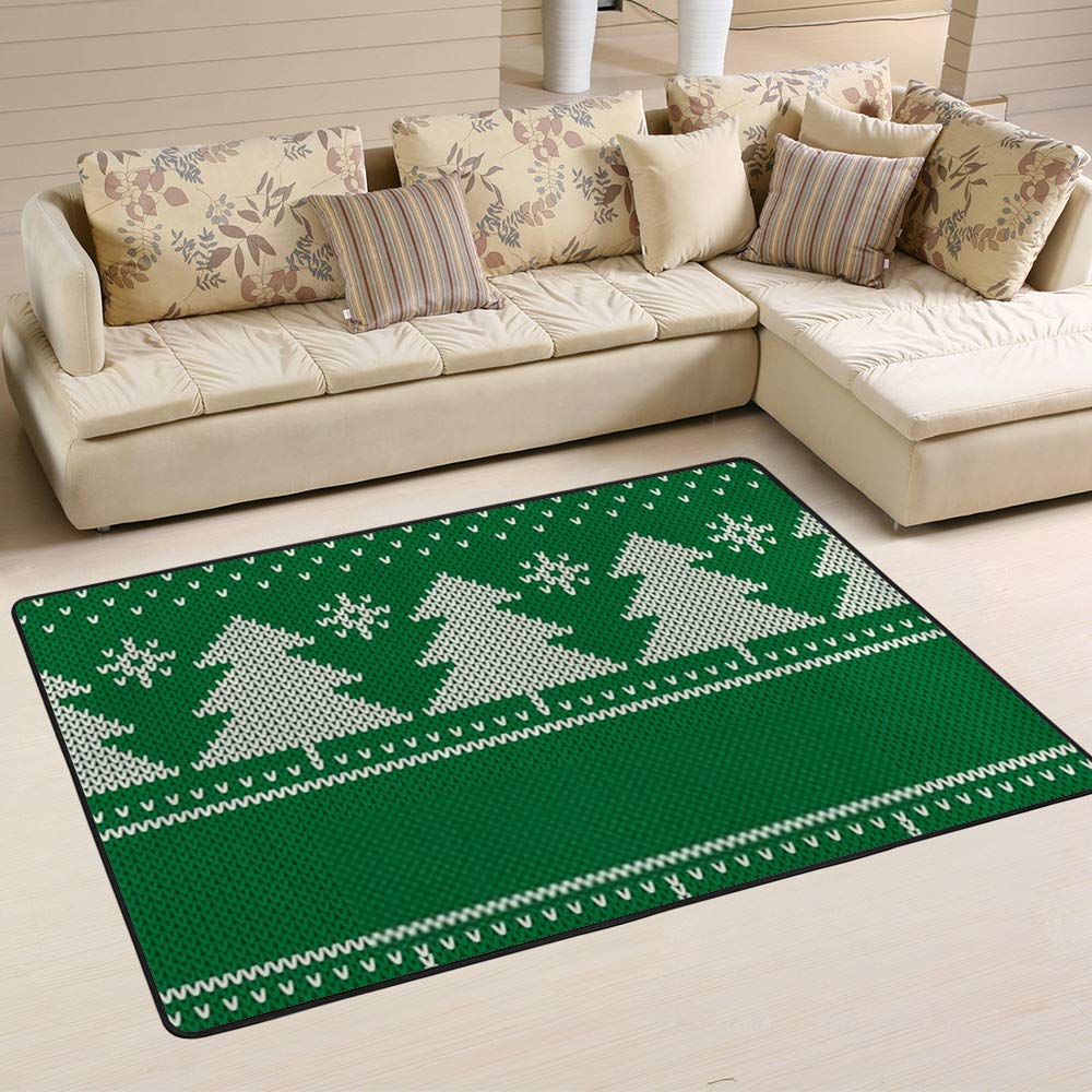 Tapis de sapin de Noël en tricot vert Ruchen, jupe de qualité supérieure en maille 80x58