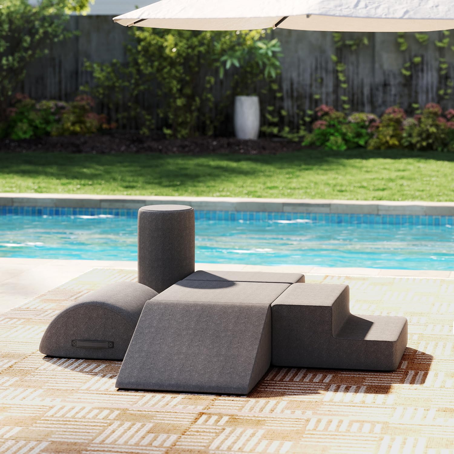 jela Kids Foam Climbing Blocks 6Pcs Soft Play Equipment Waterproof Fabric, UV Resistant Toddler Climbing Toys Indoor& Outdoor Soft Play Climbing Set,