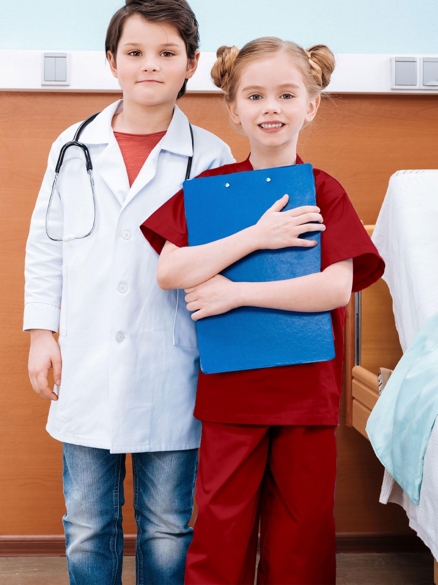 Puteraya Kids Doctor Costume Set Surgical Doctor Suit Kit Scientist Uniform with Stethoscope Toys for Boys Girls Dress Up Halloween Cosplay (Doctor Costume Set 6 - Image 3