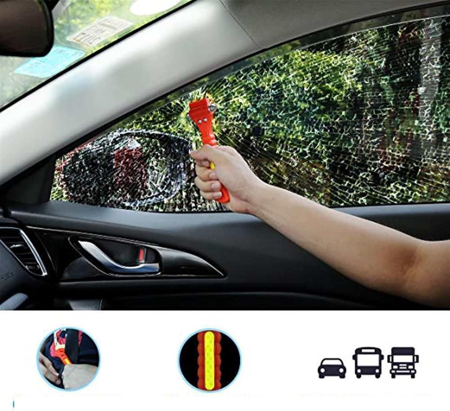 INLIMA Hammer Emergency Escape Tool for car Safety Hammer with car Window Glass and seat Belt Cutter