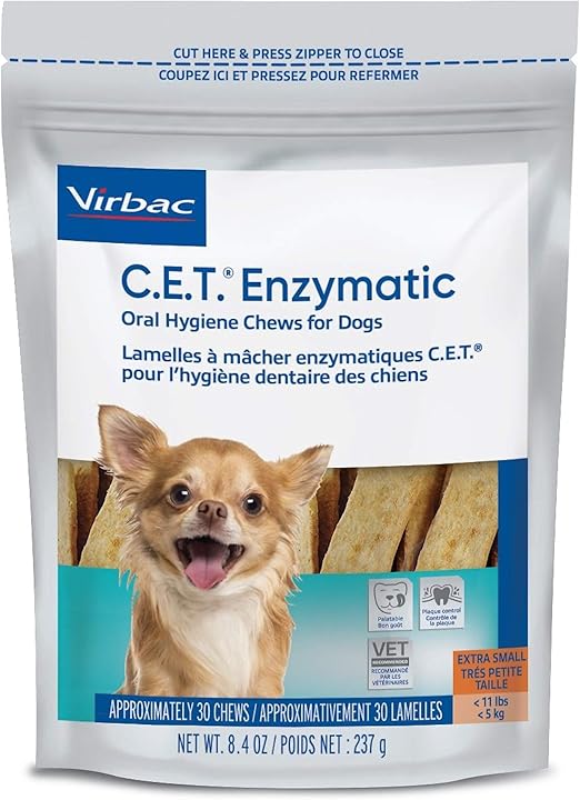Virbac C.E.T. Enzymatic Oral Hygiene Chews, Small Dog, 30