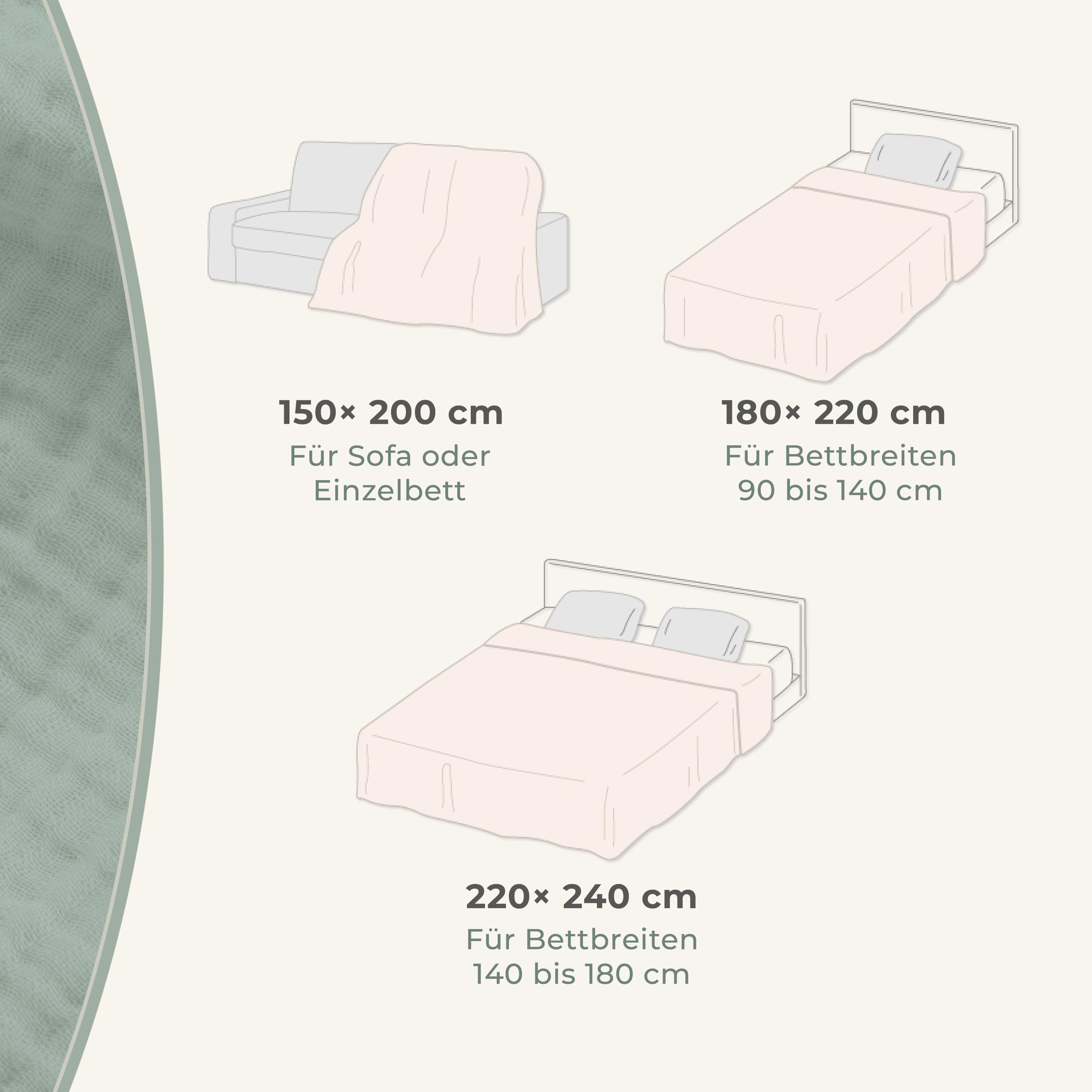 LAYNENBURG Narzuta muślinowa klasy premium, 220 x 240 cm, XXL, 100% bawełna, bardzo miękki koc bawełniany jako przytulny koc, narzuta na łóżko, narzuta na sofę, na kanapę, ciepły koc na sofę (kremowy)